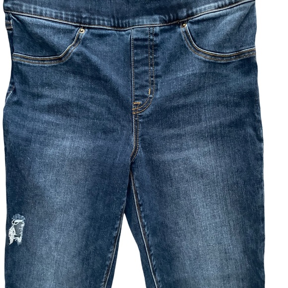 Spanx Blue Jeans Distressed Pull On Sz Med 29”wX27”l - Picture 3 of 7
